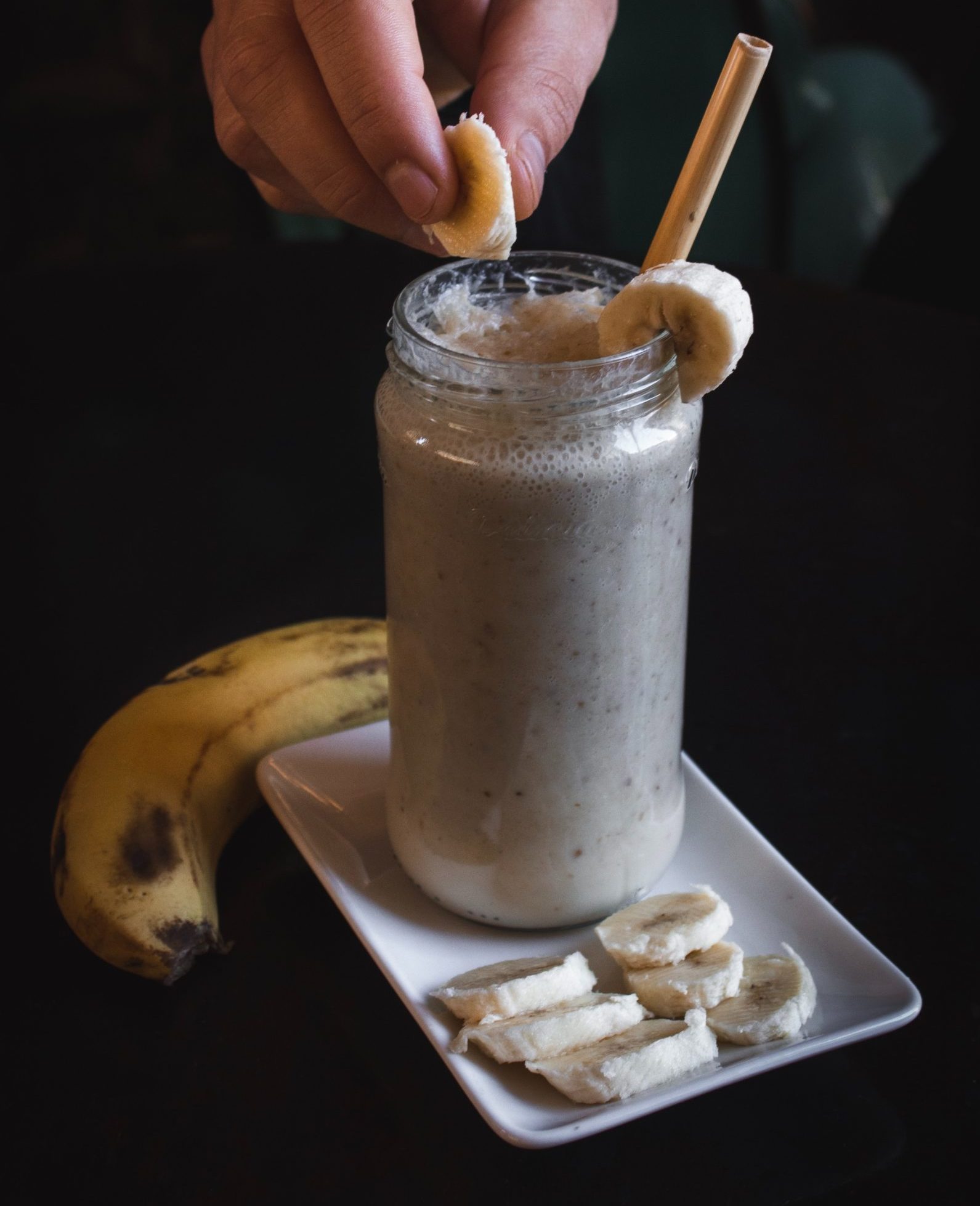 This Creamy Almond Butter and Banana Shake is Full of Protein