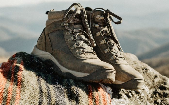 A pair of hiking boots