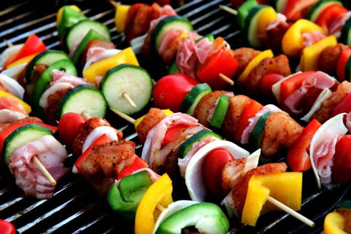 Grilled vegetable kebabs