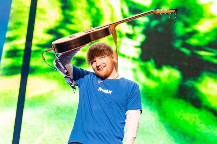 Ed Sheeran in concert in Milwaukee in 2018.