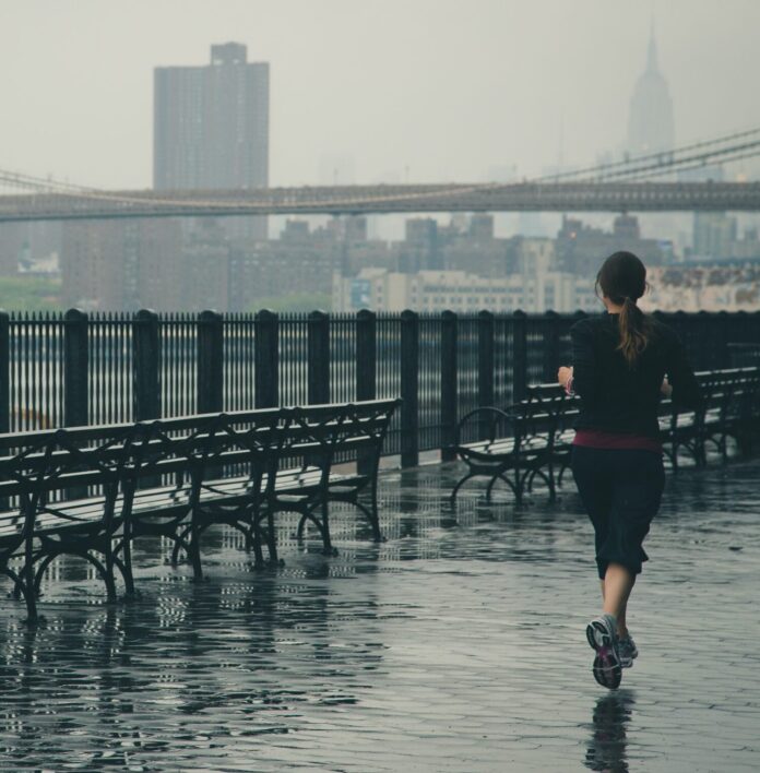 Jogging in the rain